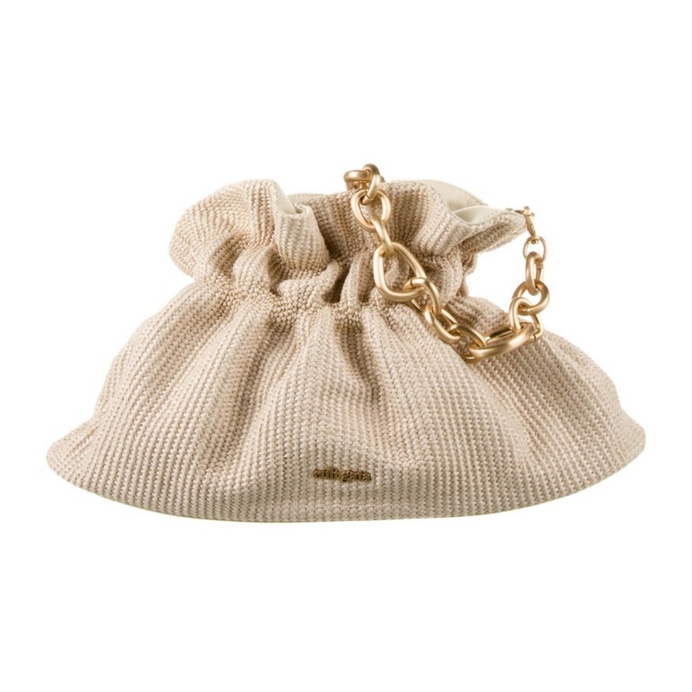 CULT GAIA Bara Raffia Handbag Gold Chain - Picture 2 of 6